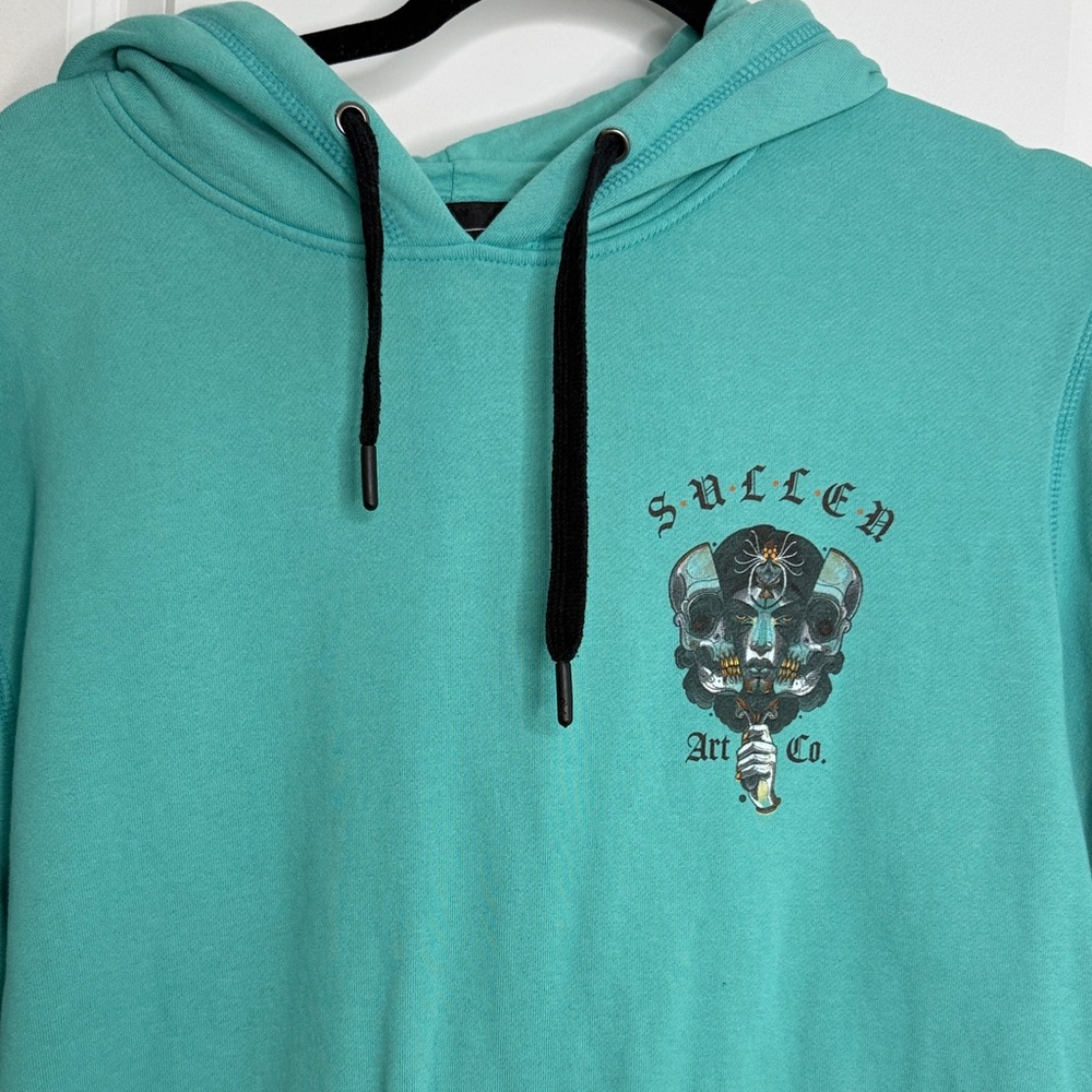Sullen Men's Teal skull Graphic Hoodie